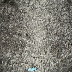 Elegant Silver Necklace with Blue Accents